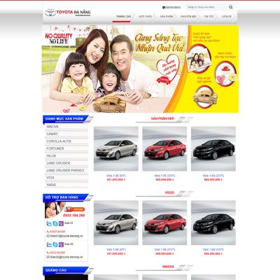 Mẫu web đại lý Toyota